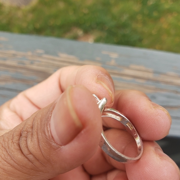 925 stamped sterling silver ring with blue topaz stone - Picture 5 of 5